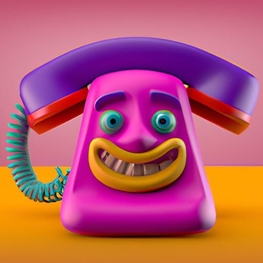 Rotary Phone Emoji in 3D Digital Art Style