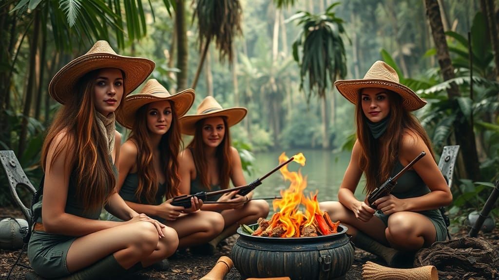 Jungle Guerrillas and Cowgirl Beauties in Rainforest