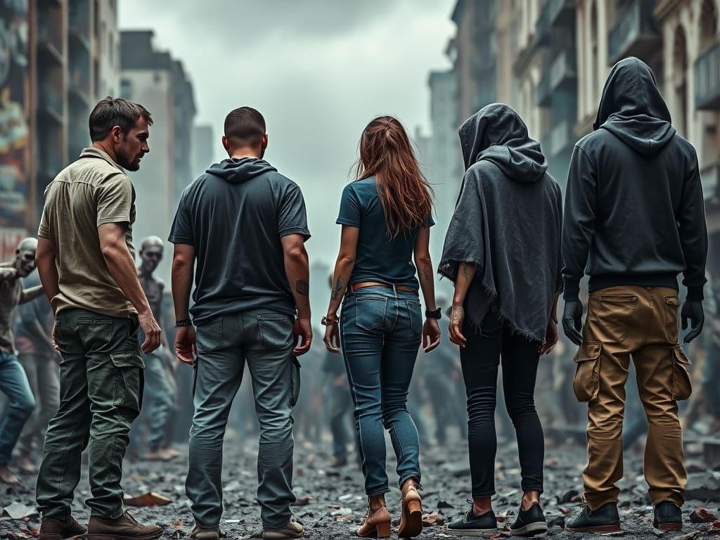 Survivors Versus Zombie Horde in Doré-Inspired HDR Style