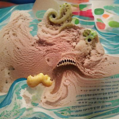 AI Image of a Sea Monster and Ice Cream