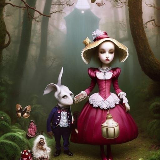 Alice in Wonderland in Pop Surrealist Style