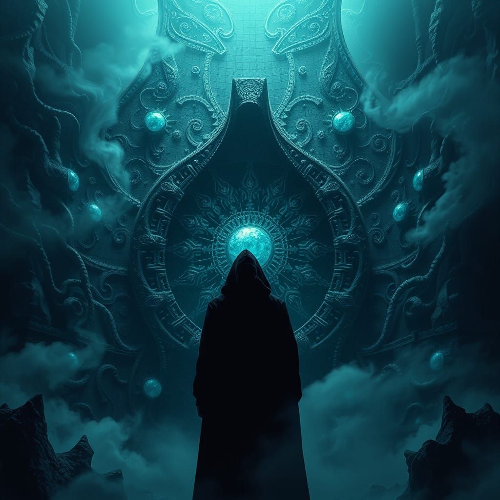 Dark Fantasy Landscape in Cyberpunk Style