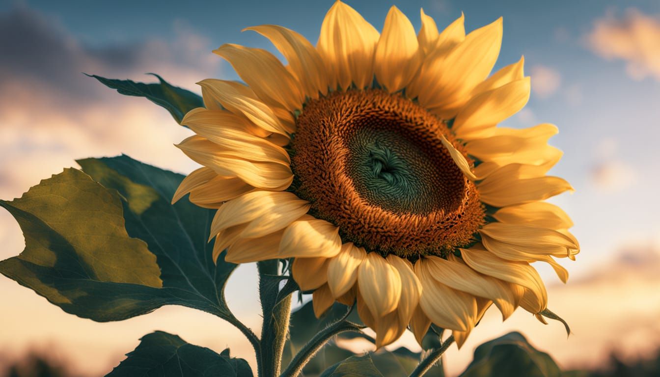 Melancholic Sunflower Oil Painting by Van Gogh Style