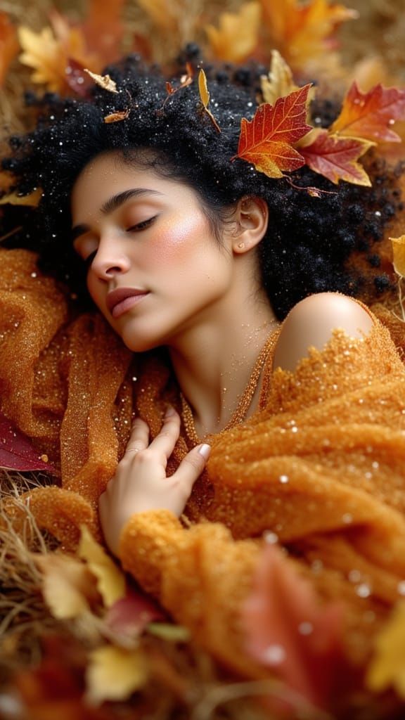 Autumn Princess Portrait in Hyperrealistic Style