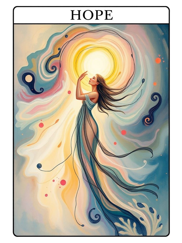 Hope Tarot Card: Ethereal Figure Reaches for Light