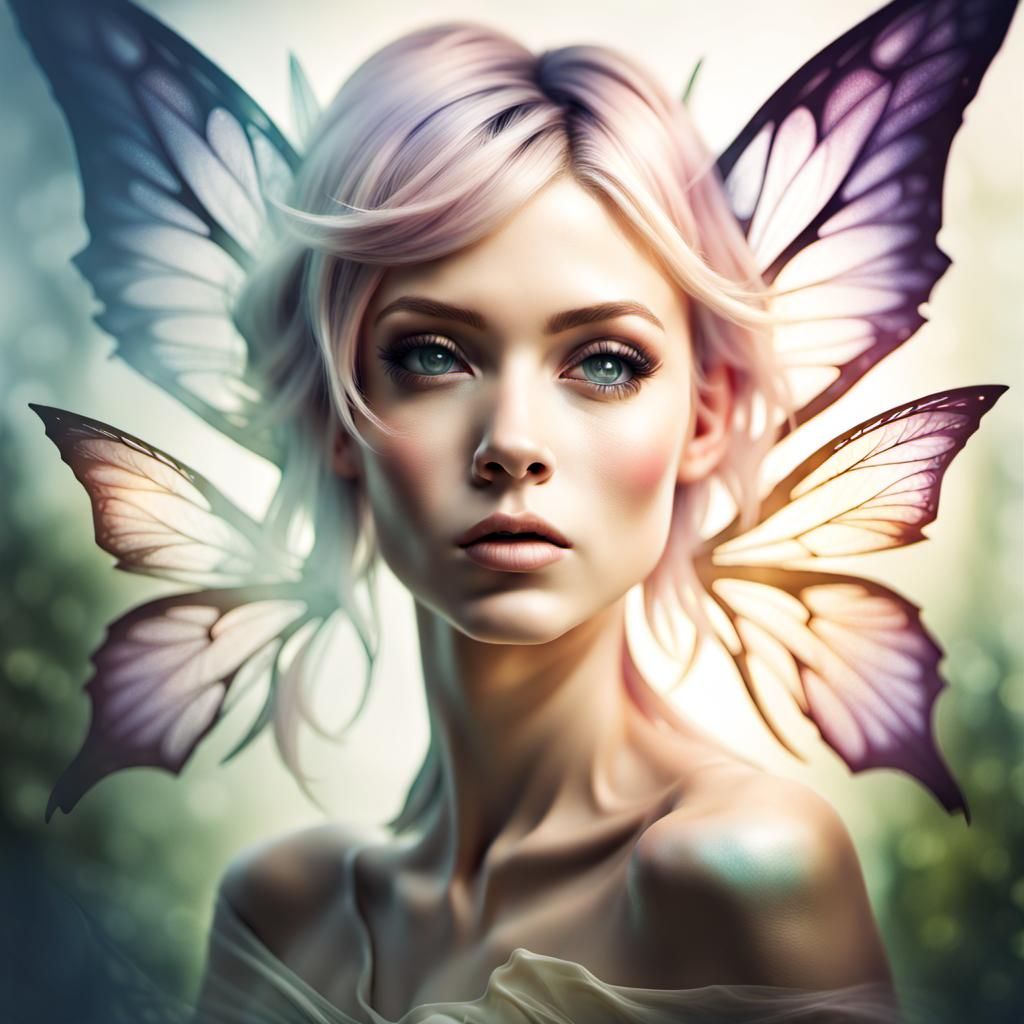 Pixie Double Exposure Portrait in Fairyland