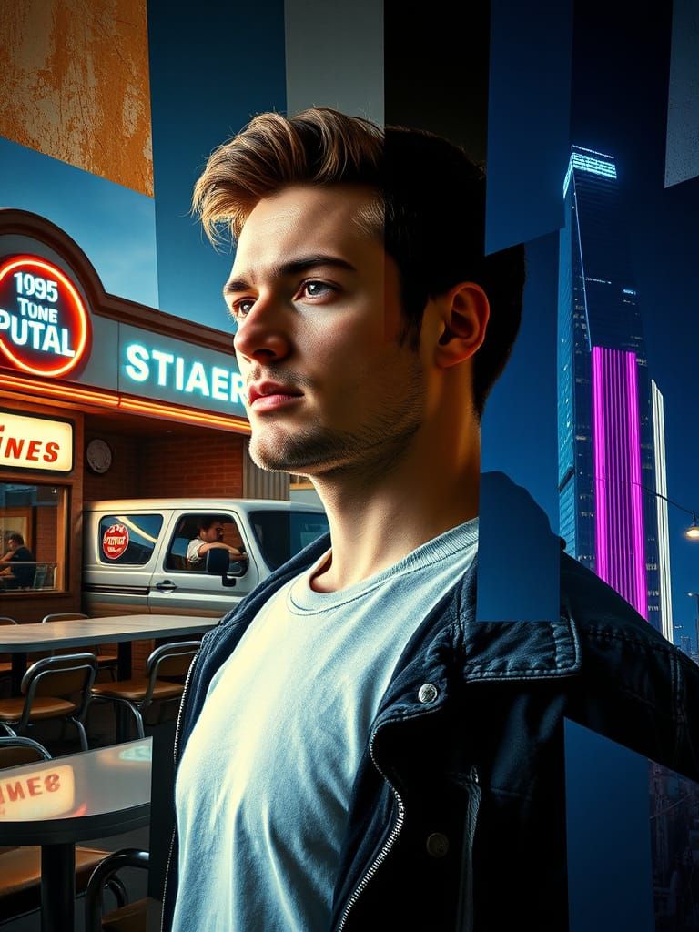 Timeless Odyssey in Vibrant Futuristic Landscapes