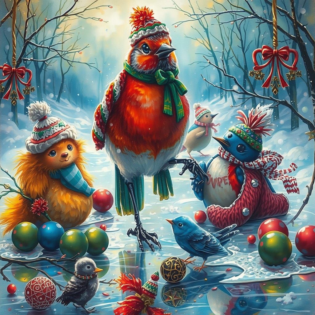 Whimsical Winter Wonderland Scene by Sam Toft