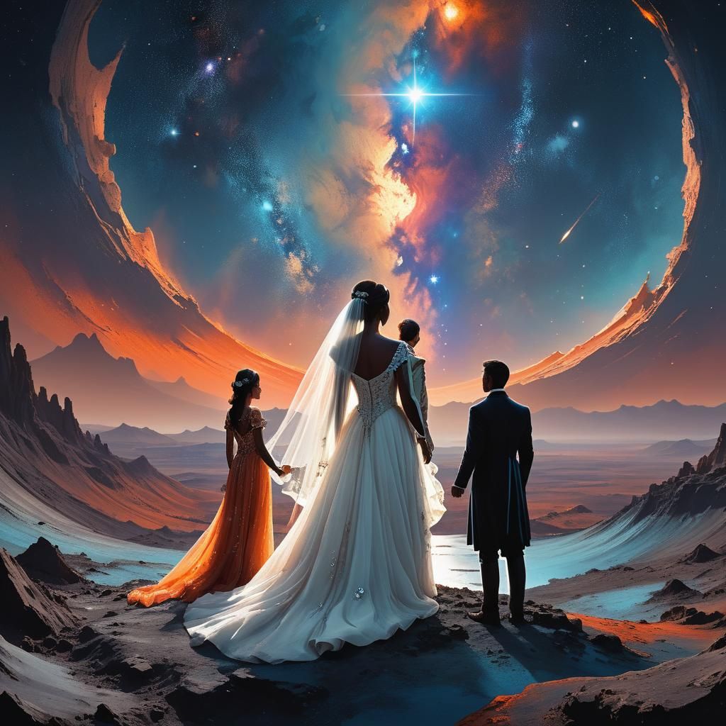 Lunar Wedding: Fantasy Art in Matte Painting Style
