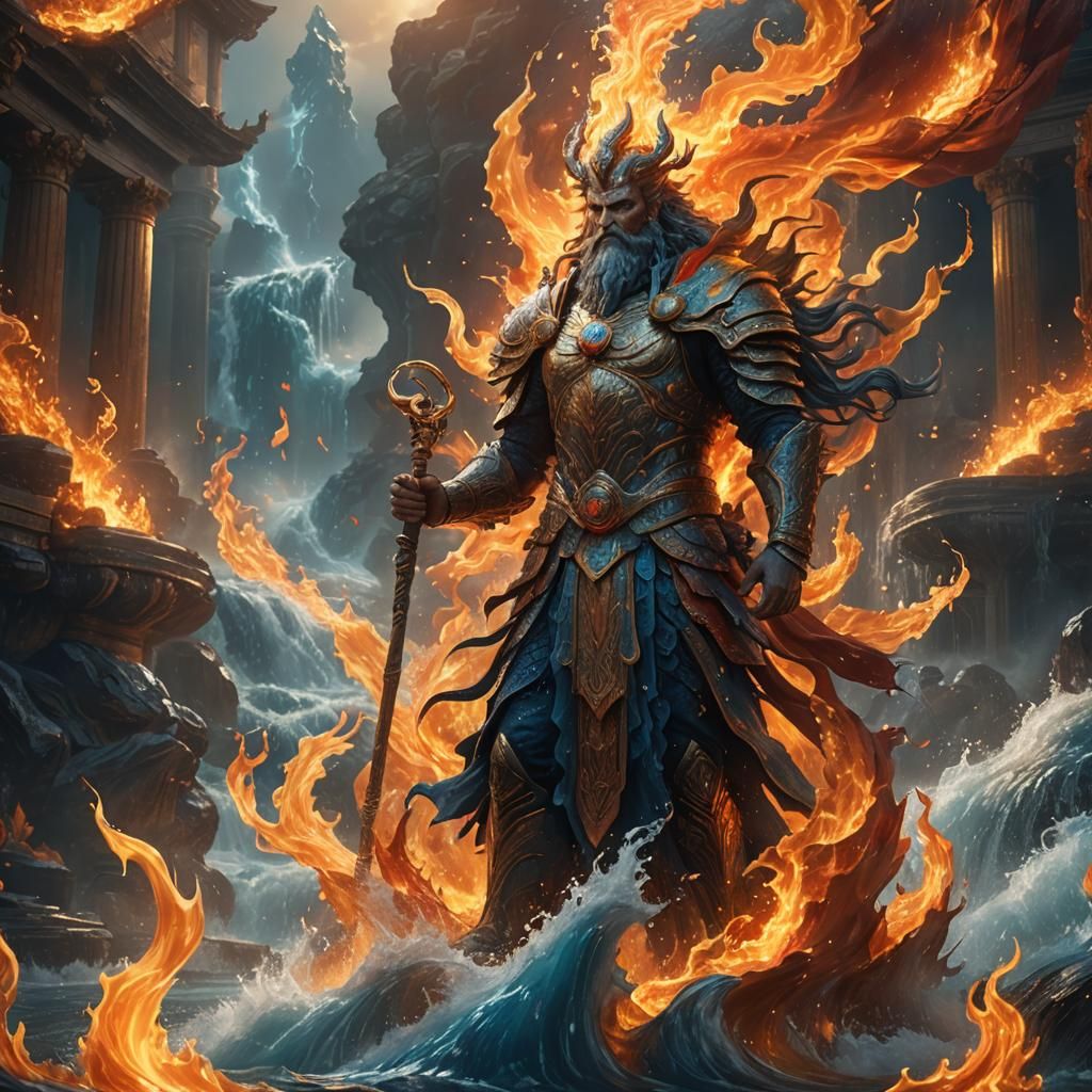 God of Water and Fire: Fantasy Concept Art