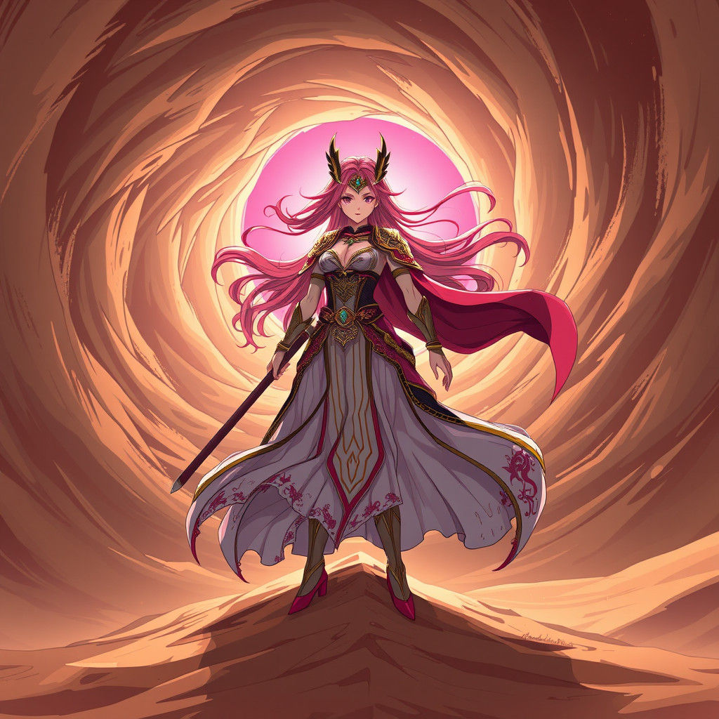 Sakura the Warrior in Manga Anime Style