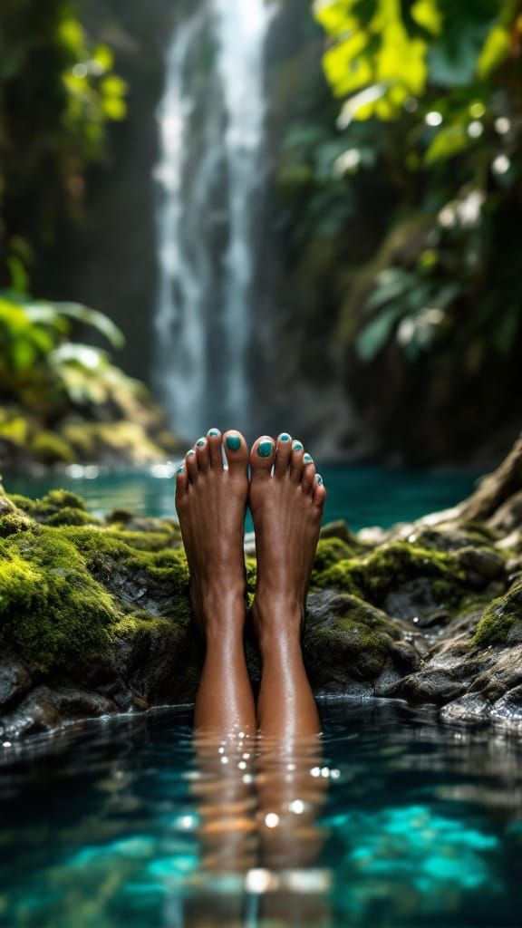 Elegant Tropical Oasis Portrait