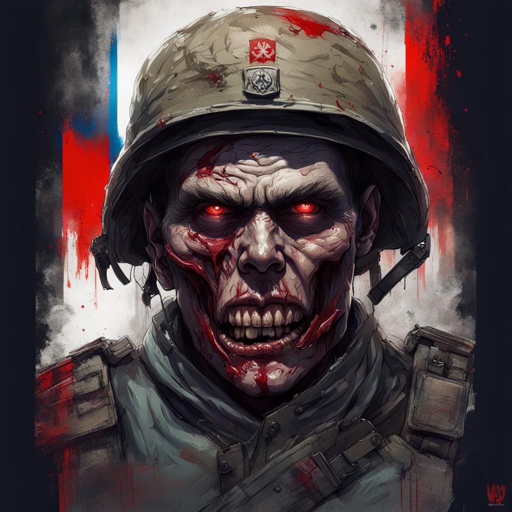 Zombie Russian Soldier Digital Illustration