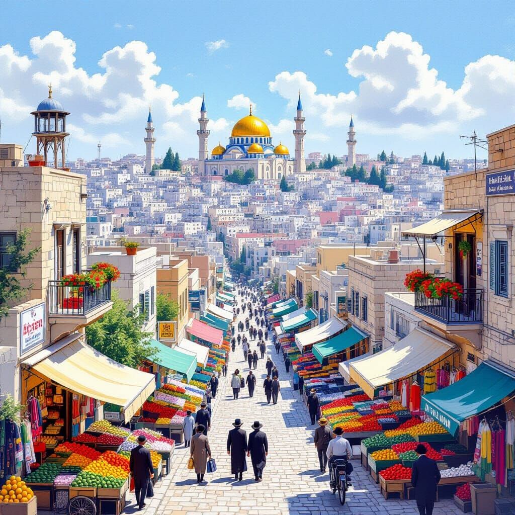 Vibrant Panoramic View of Bnei Brak, Israel