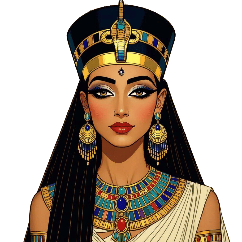 Egyptian Queen Illustration in Art Nouveau Style