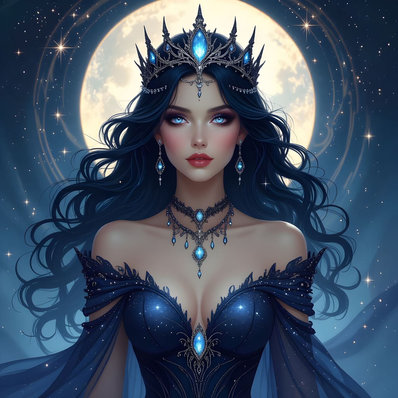 Nebula Sorceress in Gothic Art Style