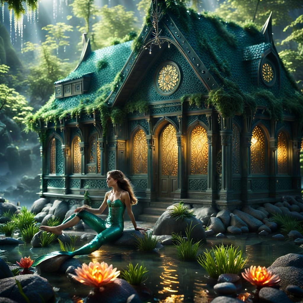 CGI Crystal Mermaid in Scene Within a Scene