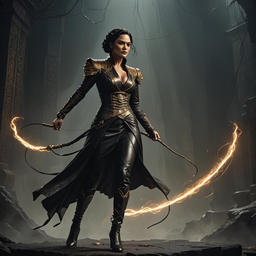 Mystical Fire Dancer in Ash Thorp Style