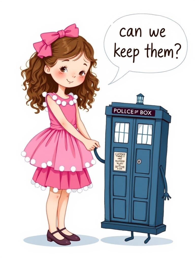 Whimsical Whovian Friendship in Bright Pink