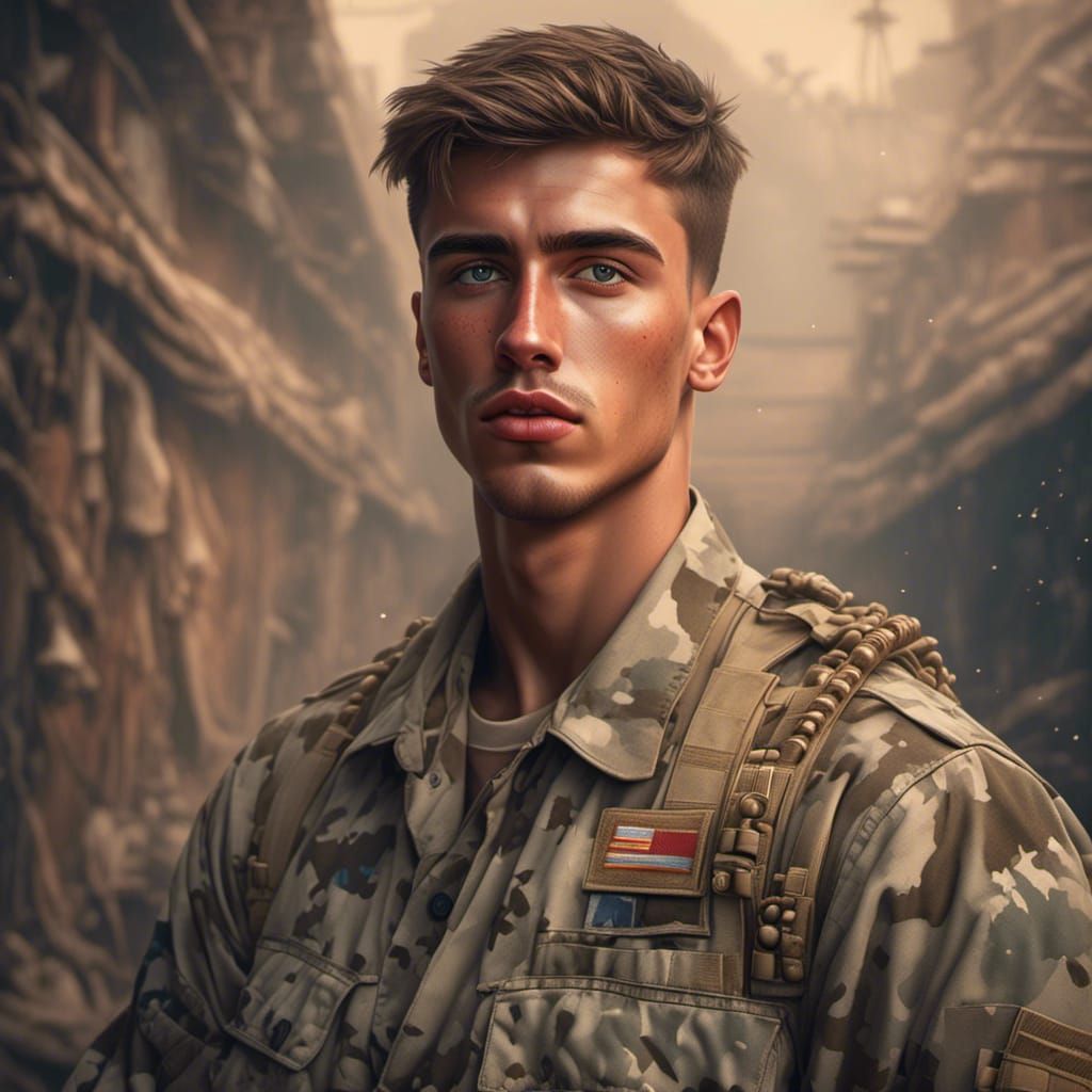 1990s Star as Marine Leader Portrait