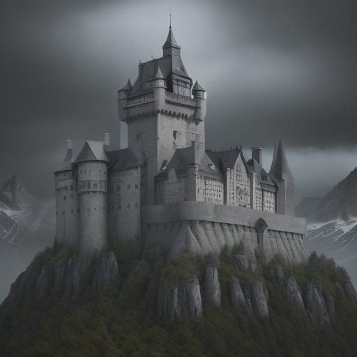Modern Castle on Plateau, Hyperrealistic Image