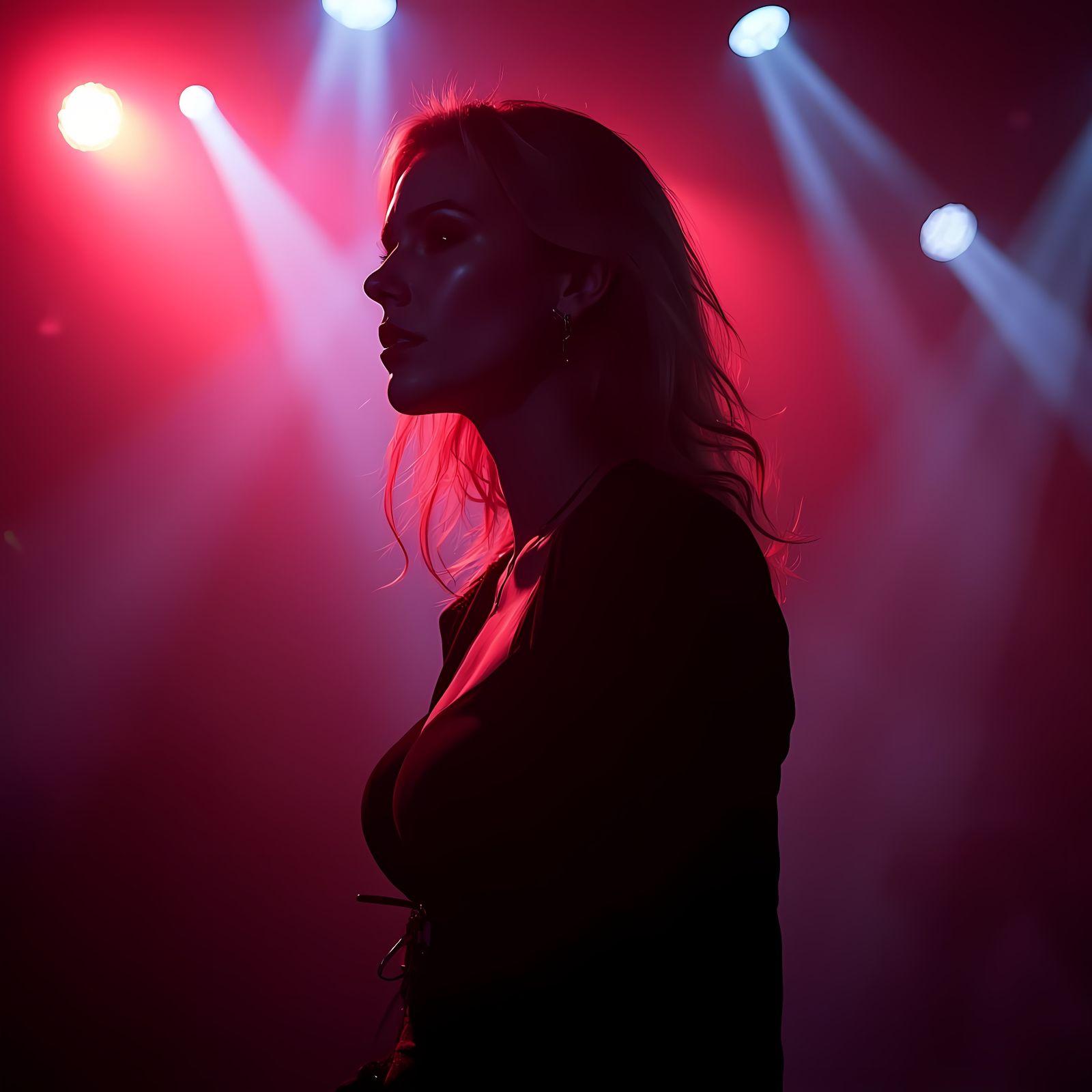 Moody Post-Punk Idol in Neon Futurism