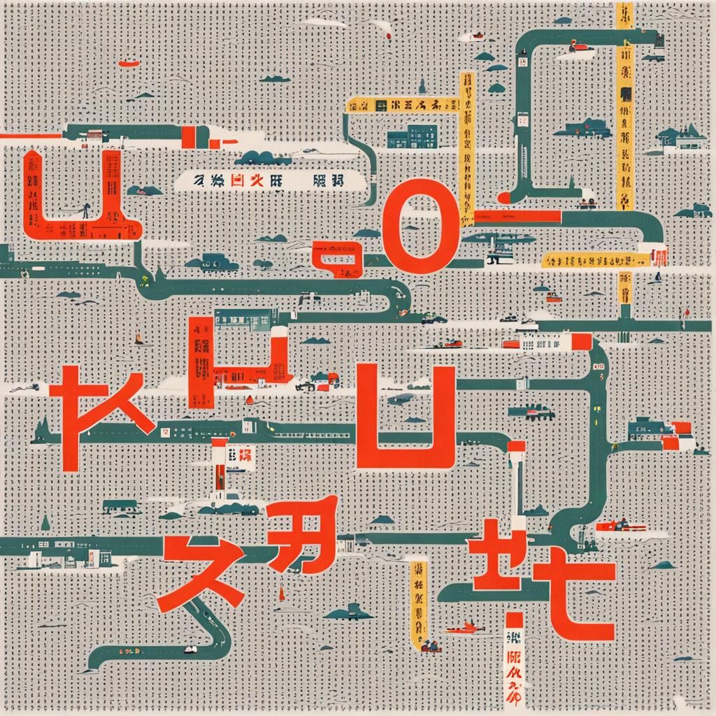 Kanji Lettering Path to Surreal City