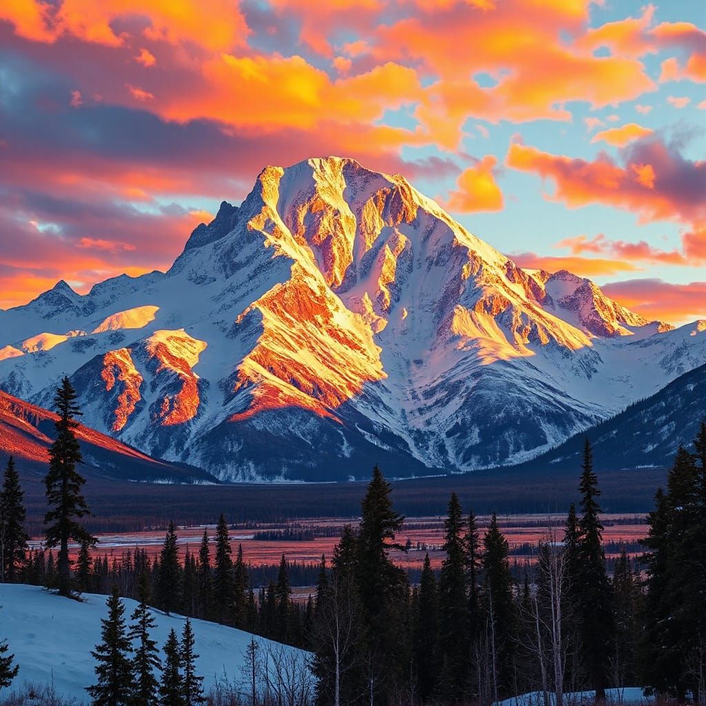 Denali Sunset in Polychrome Hues