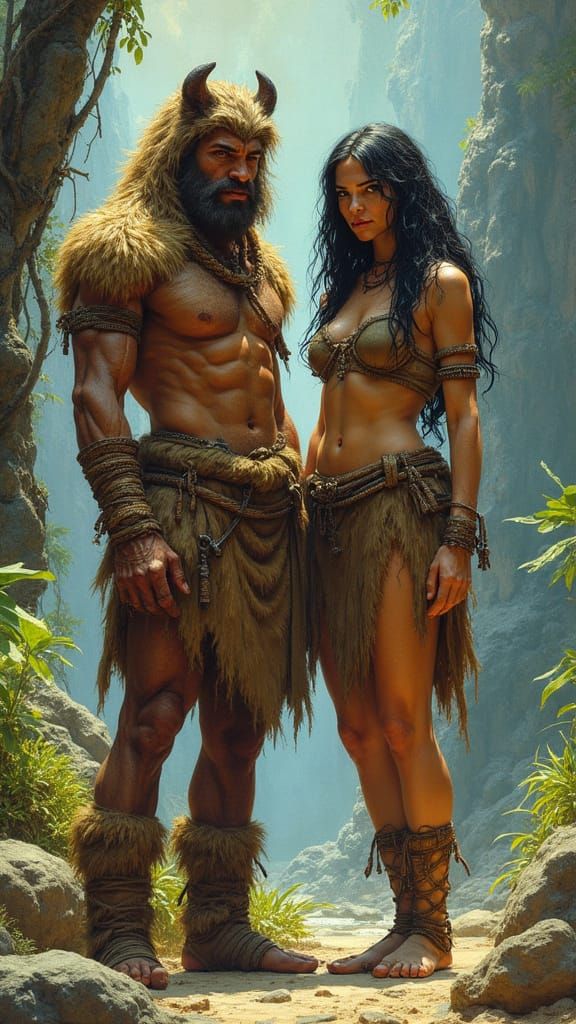 Prehistoric Tribe in a Vibrant Alternate Reality