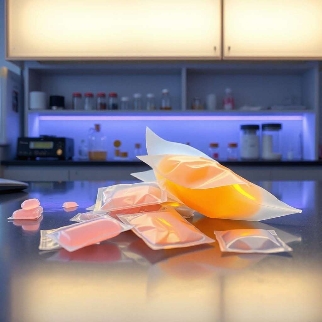 Luminous Silica Gel Packets in Futuristic Style