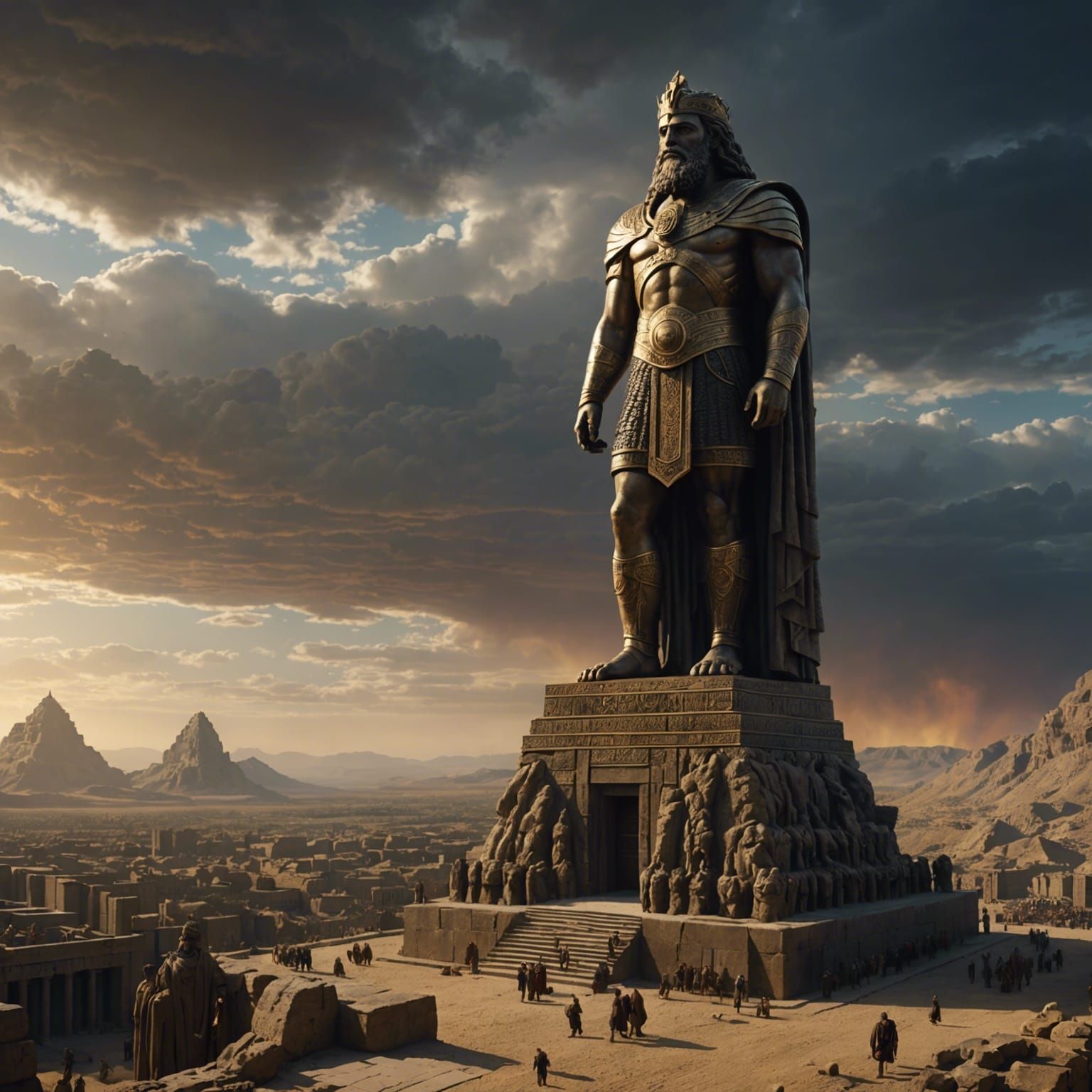 Epic Digital Painting of Nebuchadnezzar's Statue