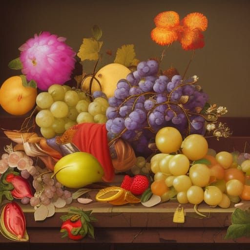 Renaissance Still Life with Hyperrealistic Details