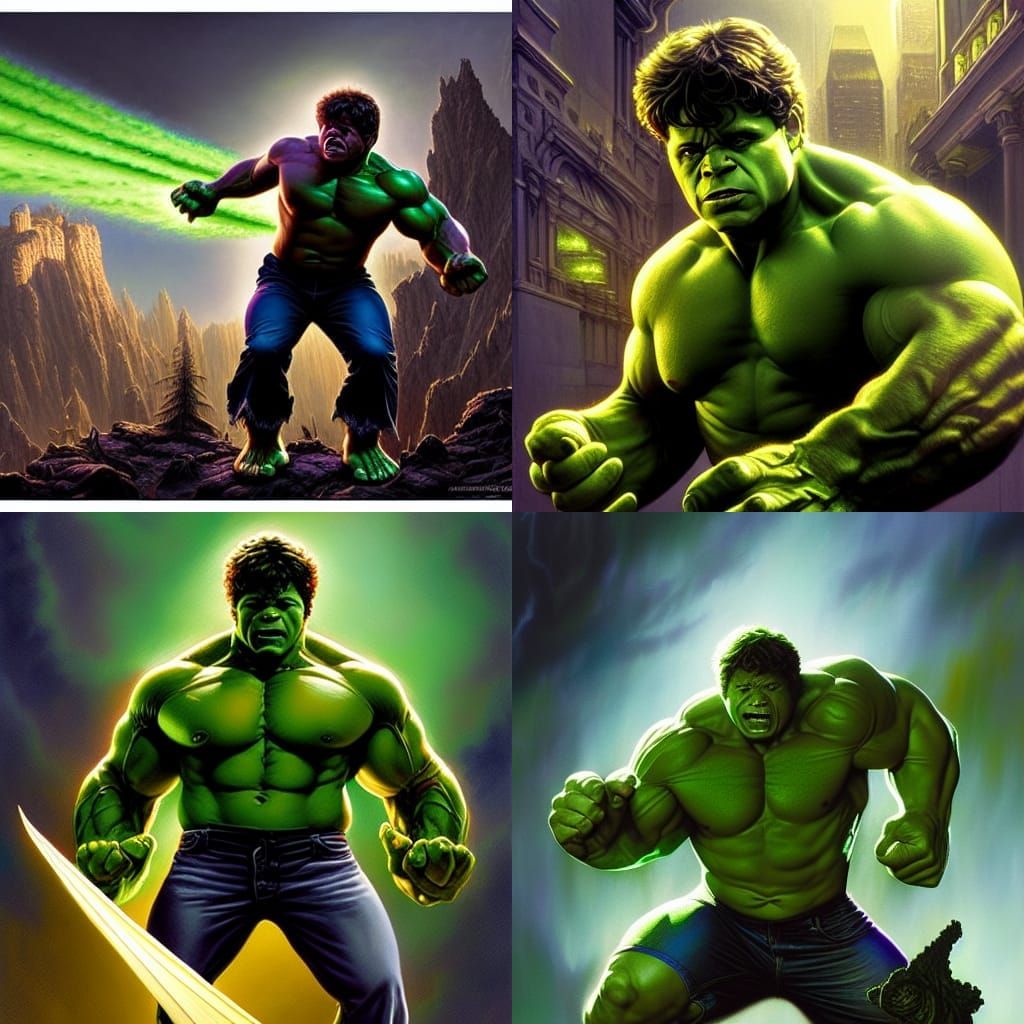 Sean Astin as the Hulk in Comic Book Art
