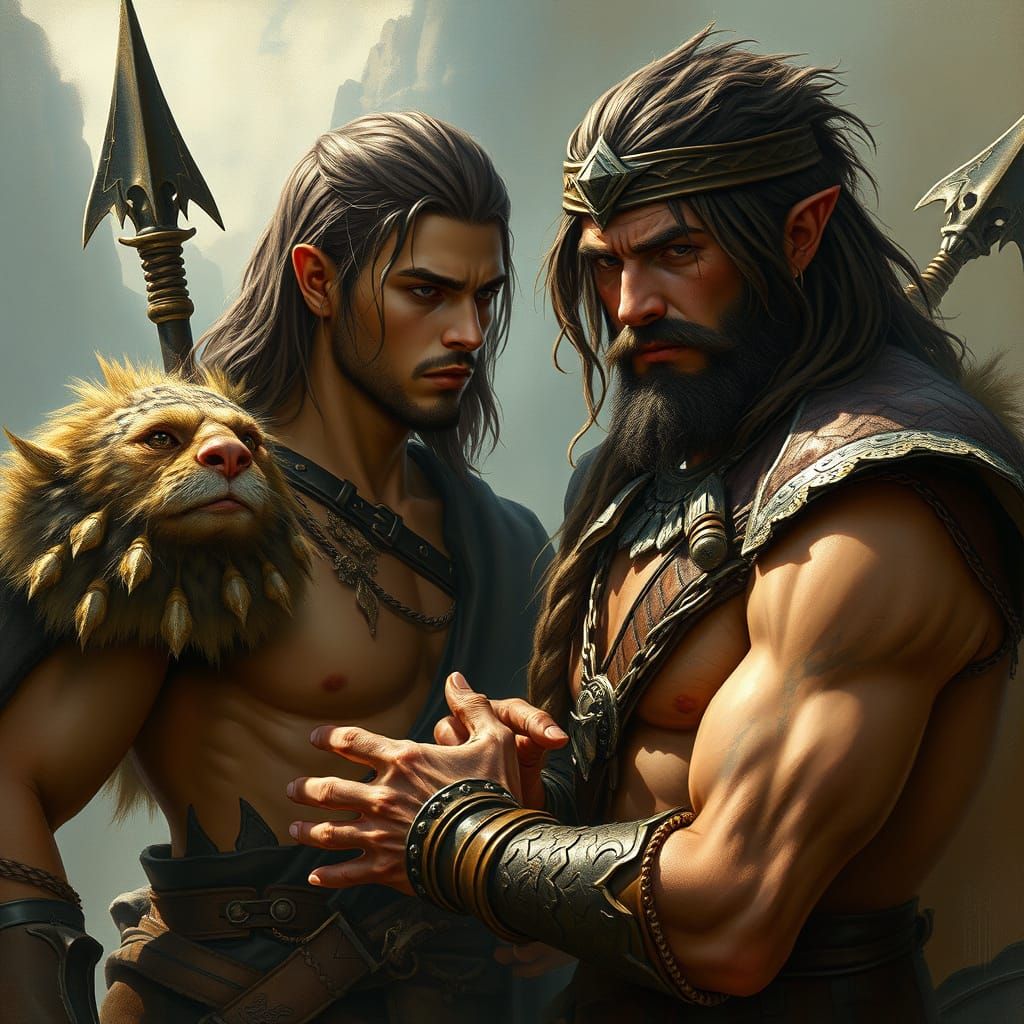 Heroic Fantasy Warriors in Realistic Thai Art Style