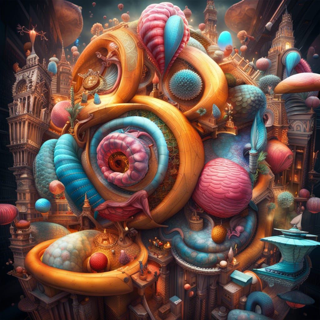 Dramatic Digital Painting of Gastric Economic Diaspora