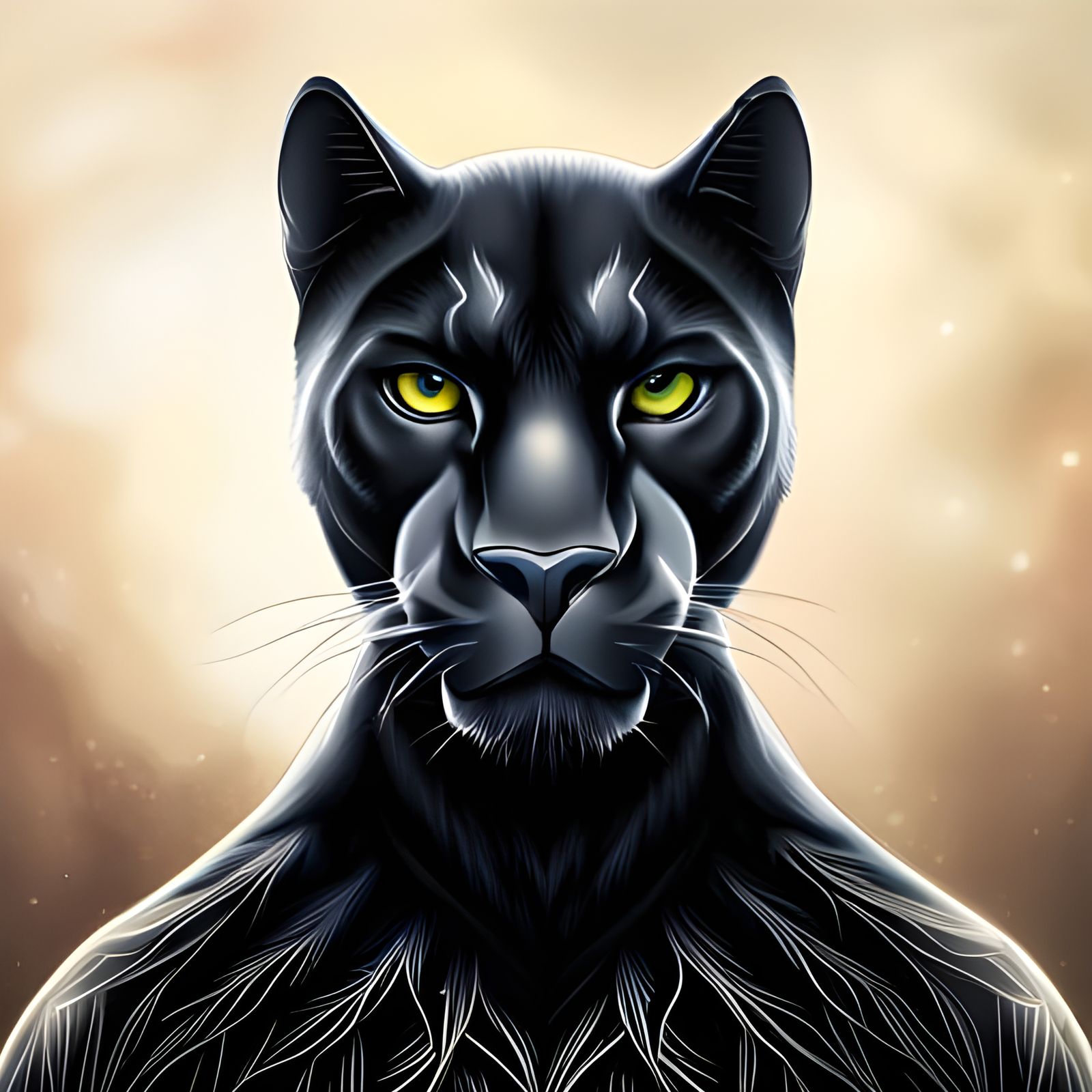Detailed Portrait of a Female Black Panther