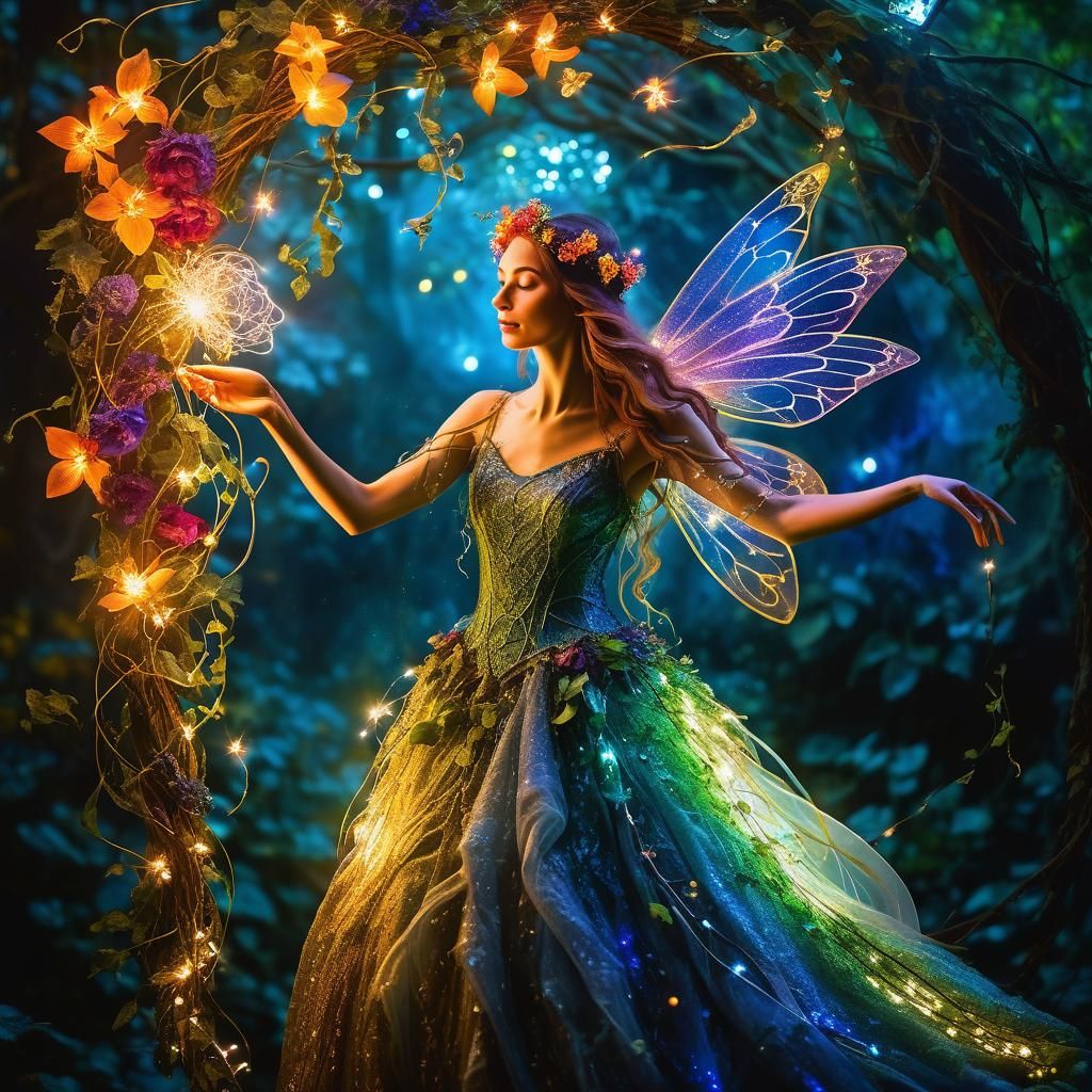 Ethereal Fairy Casting Flower Magic Spell