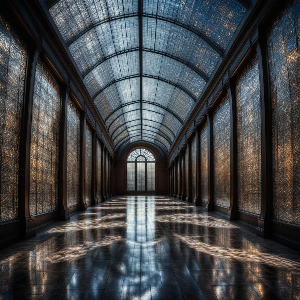 Intricate Light Patterns Created by Glass Panes