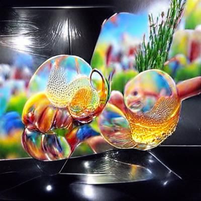 Glass Soap Bubbles Reflecting Sunlight