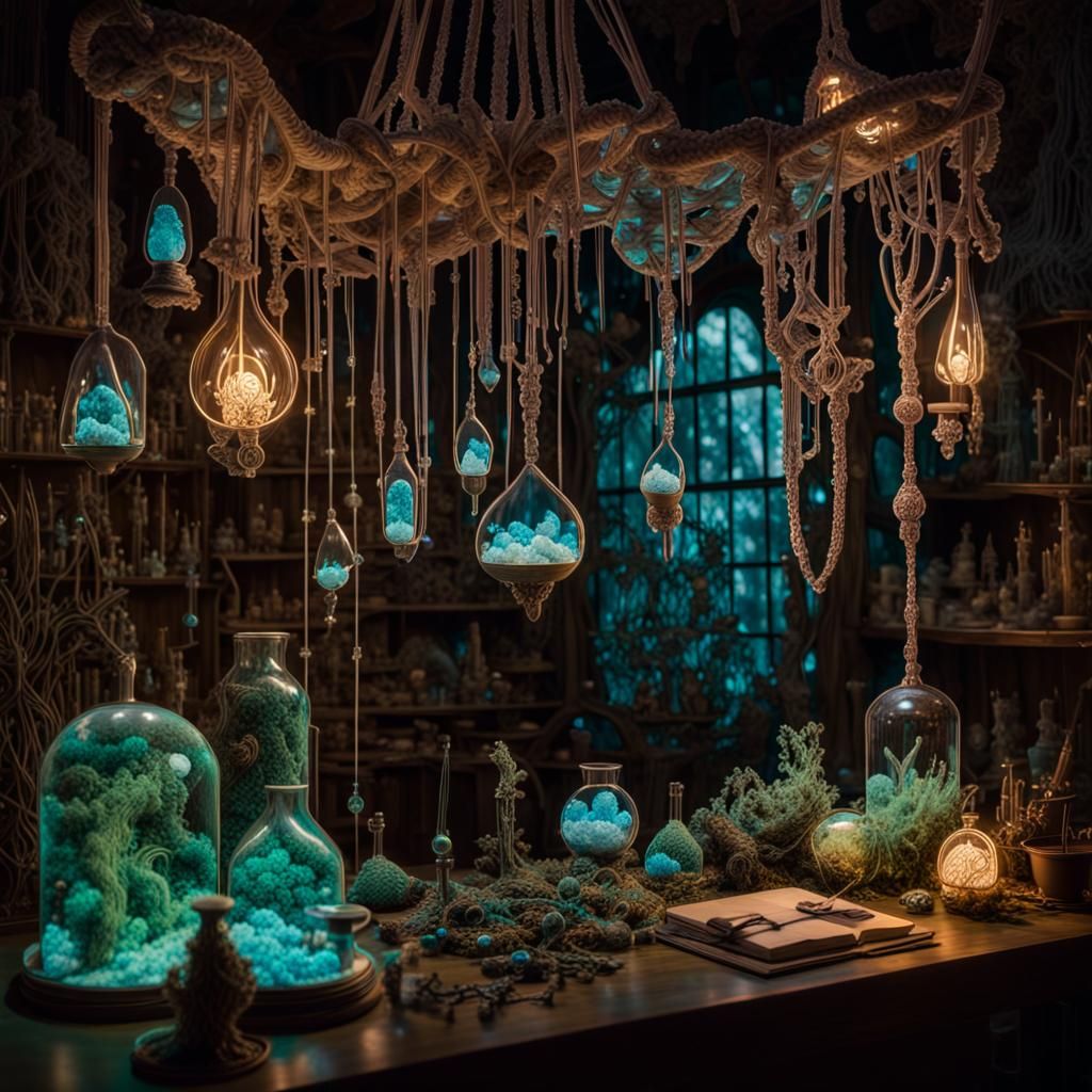 Enchanted Alchemy Lab: A Bioluminescent Potion