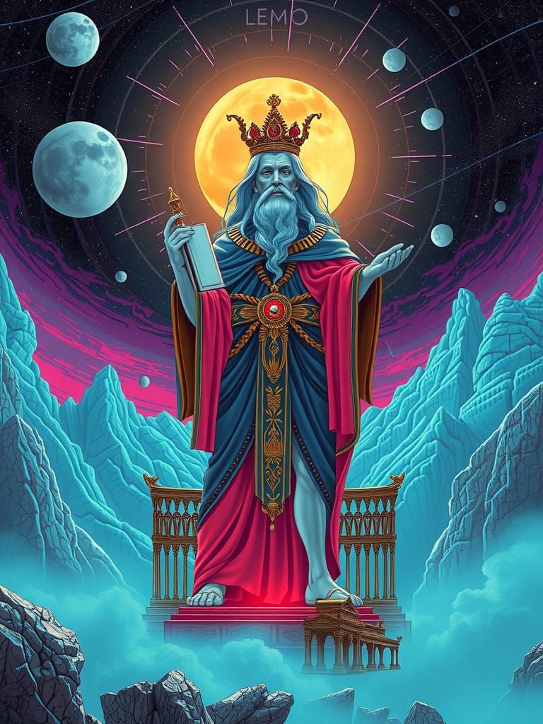 Hermes Trismegistus in Retrowave Futurism