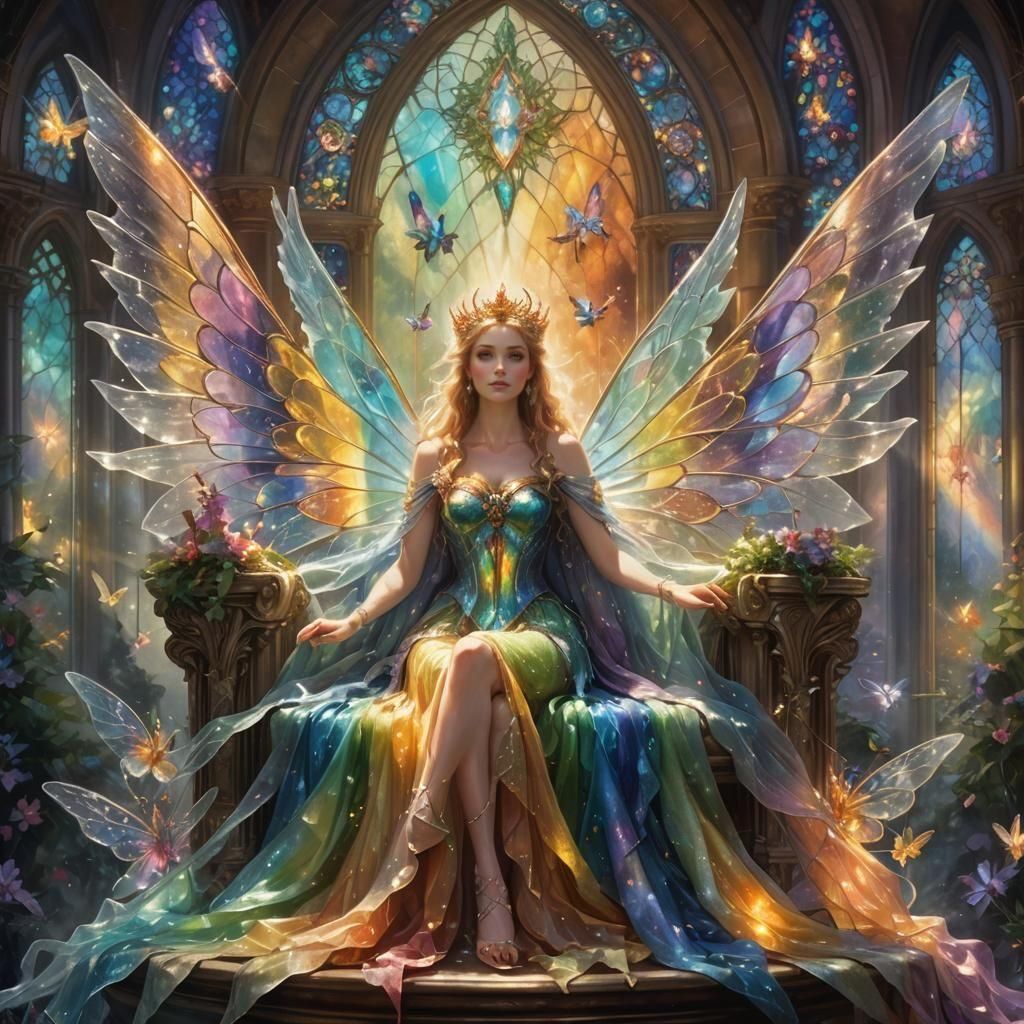 Regal Fairy Queen in Crystalline Palace