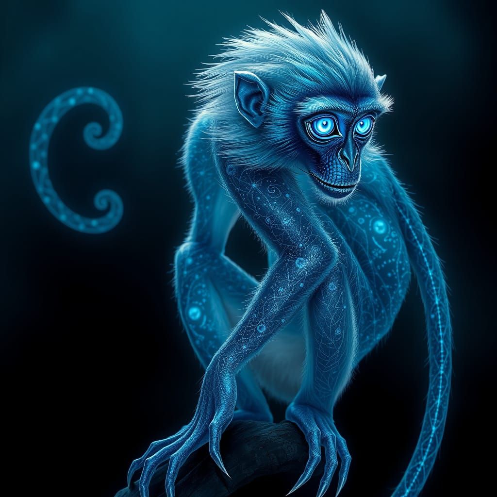 Celestial Monkey in Iridescent Hues