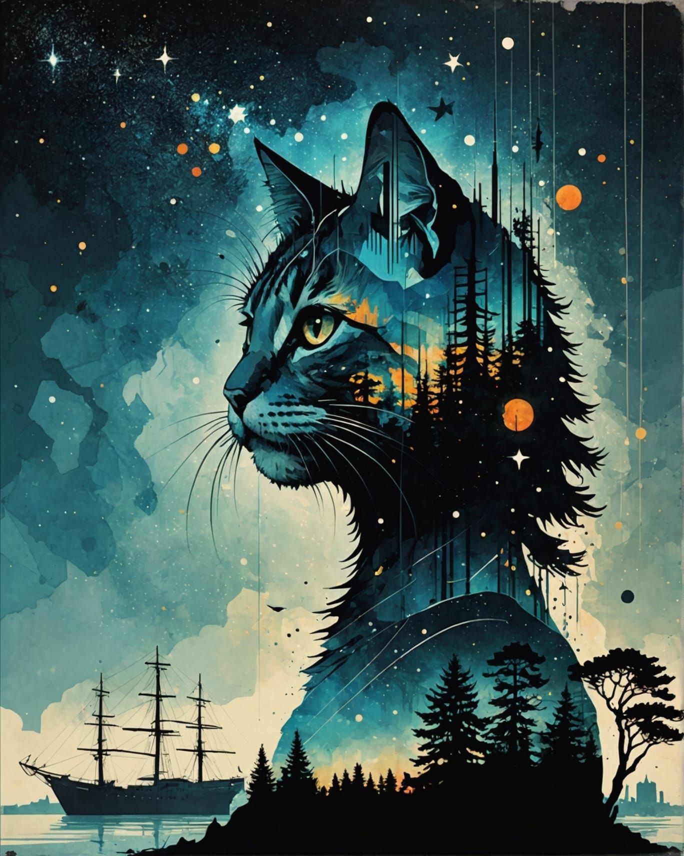 Galaxy Dripping Into World of Star Trees