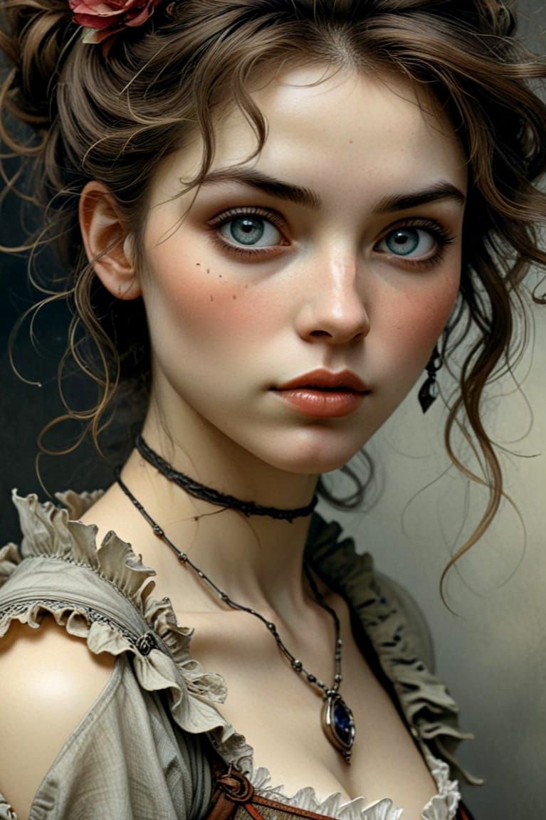 Elegant Portrait of a Young Woman in Vivid Colours