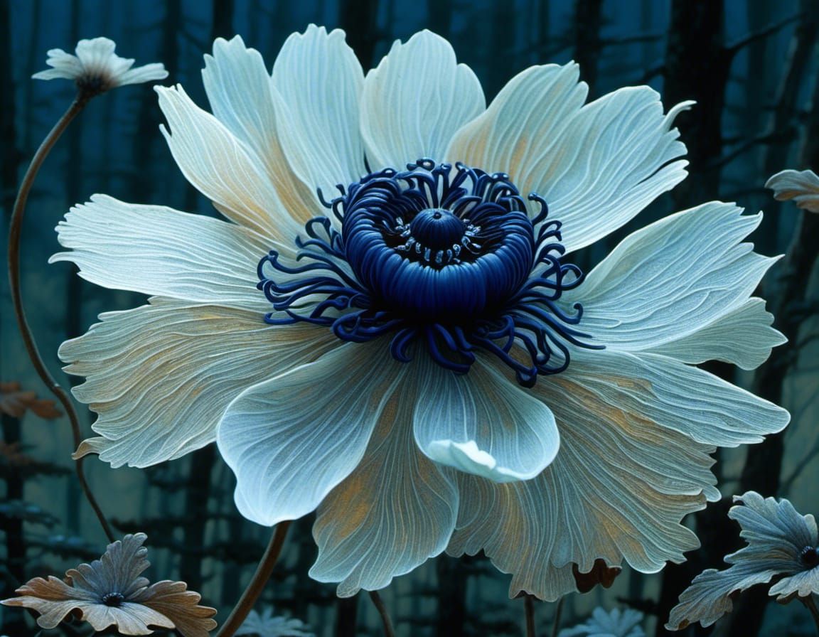 Autumn Anemone Blossom in Intricate Detail