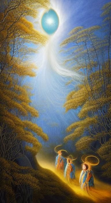 Talisman Keepers in Motion: A Surreal Watercolor