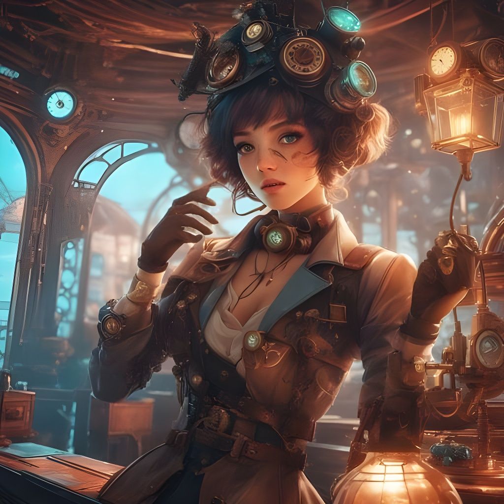 Anime Girl in Rain: Hyperrealistic Splash Art