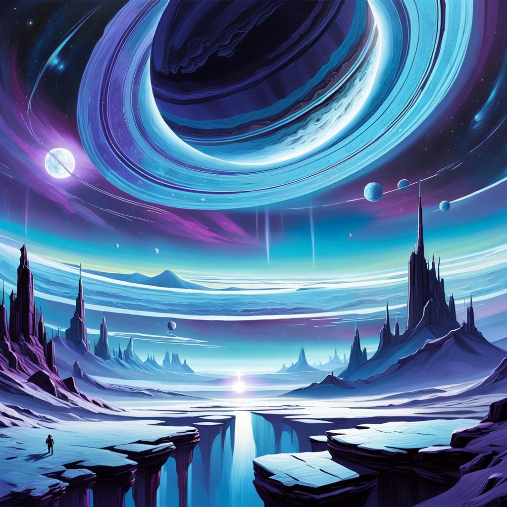 Majestic Planet in Deep Space: A Celestial Landscape