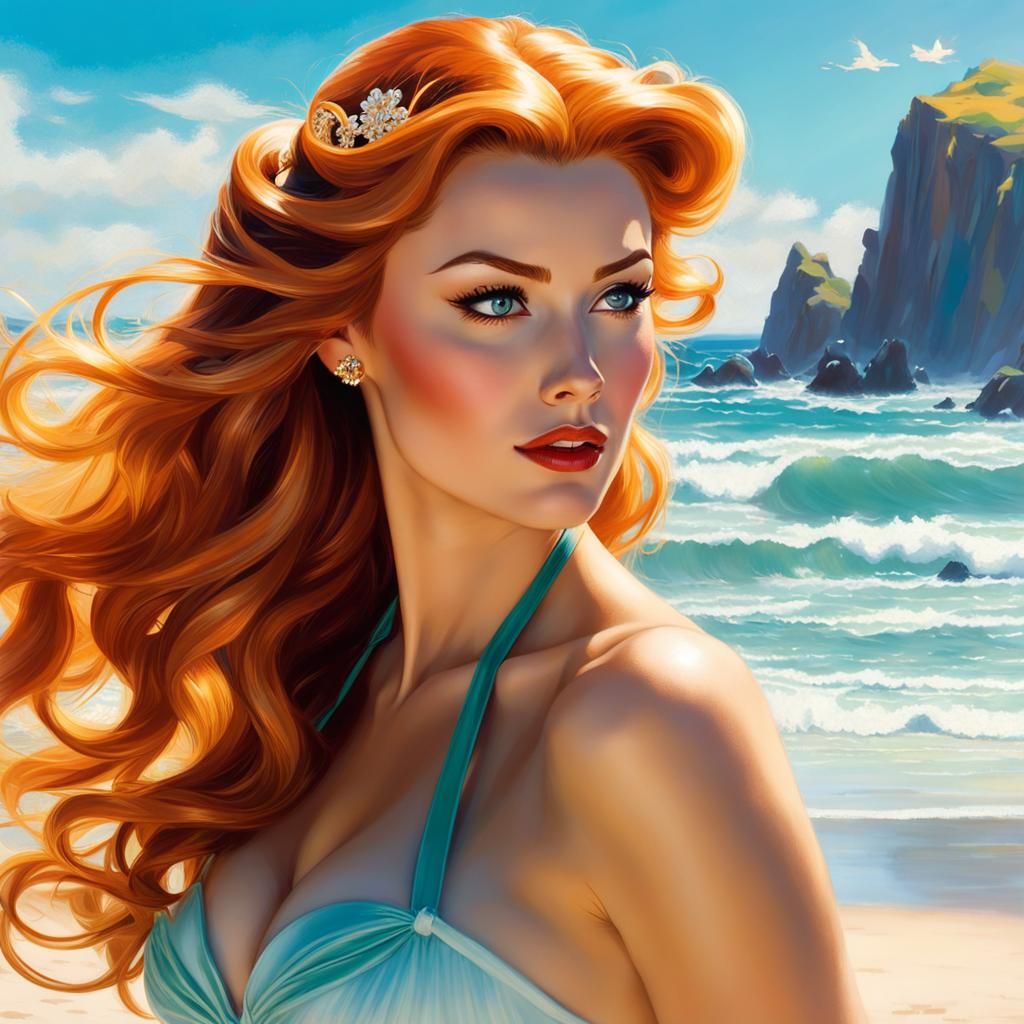 Princess Giselle at the beach